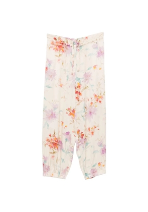 Herno floral-pattern trousers - Neutrals