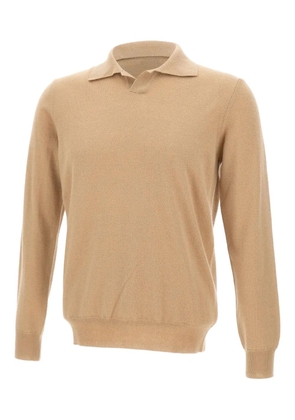 Kangra johnny-collar ribbed pullover - Neutrals