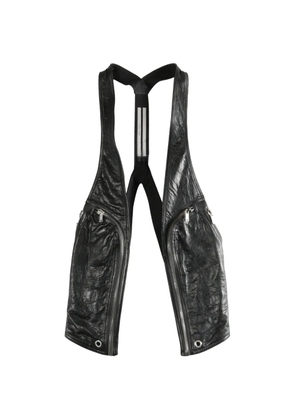 Rick Owens zip-up leather vest - Black