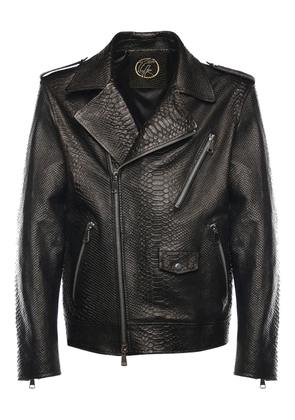 Giuliano Galiano ziped leather jacket - Black