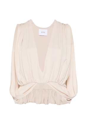 Esse Studios Solina V-neck cape top - Neutrals