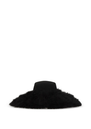 Stephen Jones feathers wool hat - Black