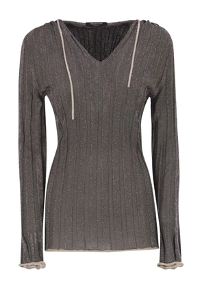 Fabiana Filippi lurex hooded sweater - Grey