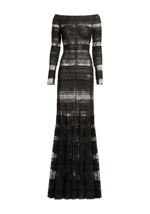 Elie Saab long-sleeve lace maxi dress - Black