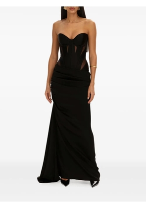 MOOS STUDIO Shadow mesh-panelled dress - Black