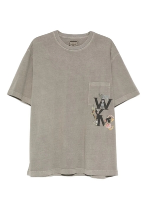 Wooyoungmi chest-pocket floral-design T-shirt - Neutrals