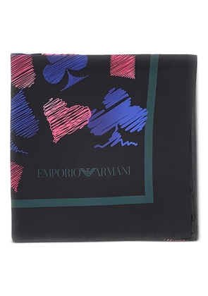 Emporio Armani graphic scarf - Black