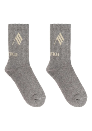 The Attico logo-detail ribbed socks - Grey