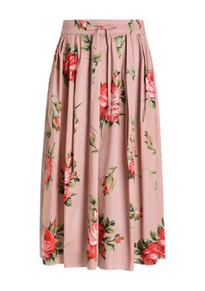 Dolce & Gabbana floral print drawstring skirt - Pink