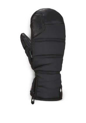 SNOWLIFE leather-panel padded mittens - Black