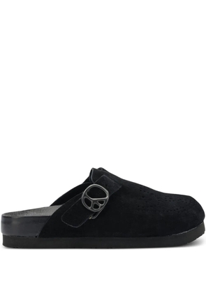 Needles buckle perforated mules - Black