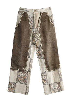 COMMUNS patterned panelled trousers - Neutrals