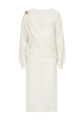 Fabiana Filippi shoulder-detail draped midi dress - Neutrals