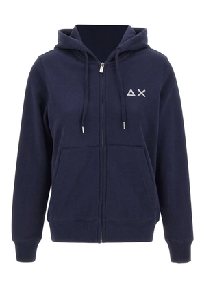 Sun68 zip-up logo-detail hoodie - Blue