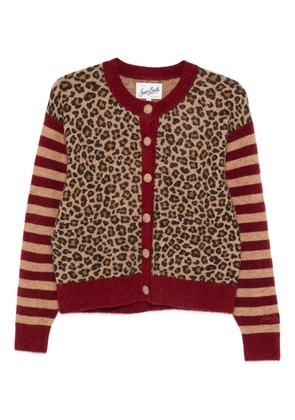 MC2 Saint Barth Heidi leopard striped cardigan - Brown