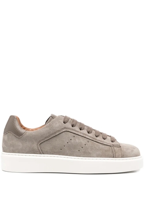 Doucal's perforated leather trainers - Grey