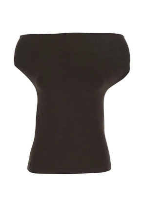 Semicouture Angels shoulder-pad top - Brown