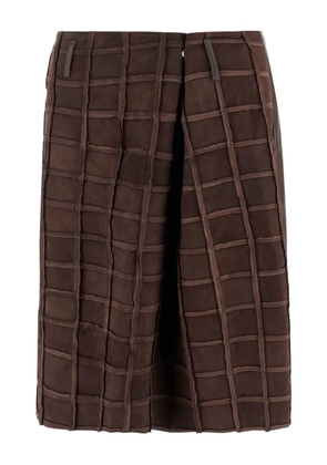 Niccolò Pasqualetti leather midi skirt - Brown