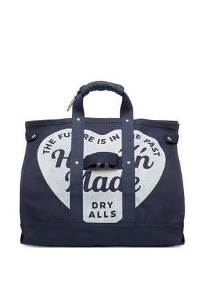 Human Made large logo-print tote bag - Blue