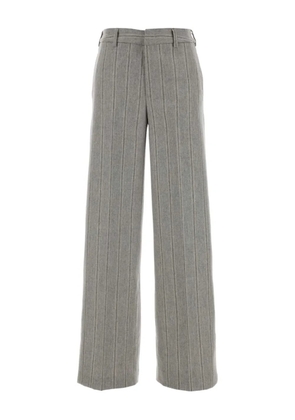 PT Torino striped-pattern palazzo pants - Grey