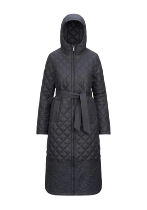 K-Way Quilted Belted Hooded Jacket - Grey