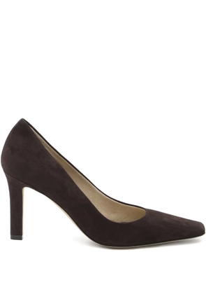 The Row 80mm square-toe suede heeled pumps - Brown
