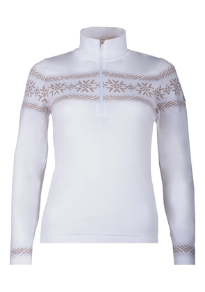 NEWLAND Col des Mines patterned-zipped top - White