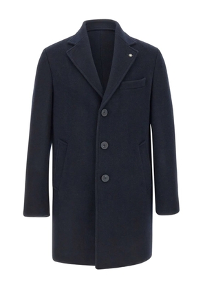 Manuel Ritz notched lapel three-button coat - Blue