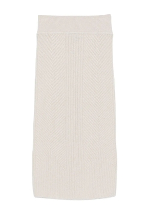 Lorena Antoniazzi ribbed midi skirt - Neutrals
