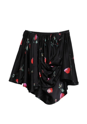 GANNI printed draped mini skirt - Black