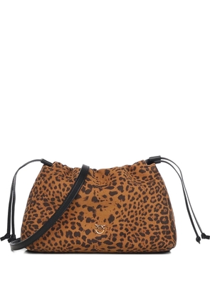 PINKO small leopard print clutch bag - Brown