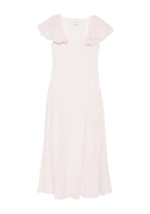 Posse Marlowe flutter scoop-neck midi dress - White