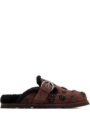 Stuart Weitzman Chrystie buckle-embellished mules - Brown