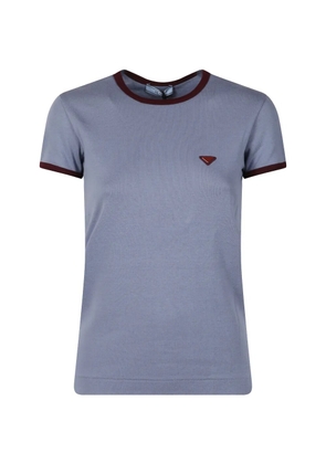 Prada logo-plaque short-sleeve T-shirt - Blue