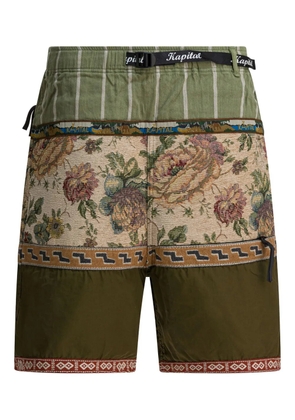 KAPITAL striped-floral shorts - Green
