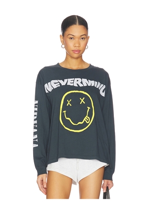 DAYDREAMER Nirvana Nevermind Smiley Merch Long Sleeve in Charcoal. Size M. Also in S, XS.