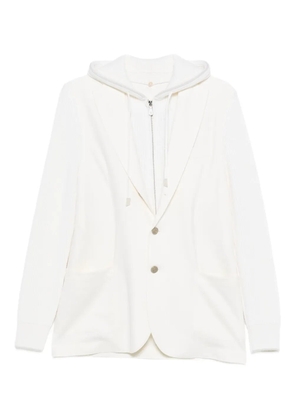 Eleventy hooded button blazer - Neutrals