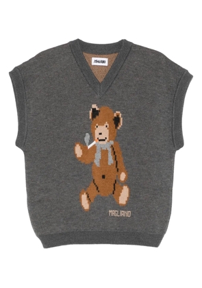 Magliano Teddy Bear v-neck sweater - Grey