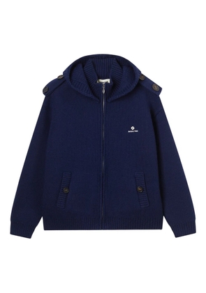 SHUSHU/TONG logo-embroidered knitted jacket - Blue