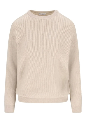 Brunello Cucinelli ribbed crewneck sweater - Neutrals