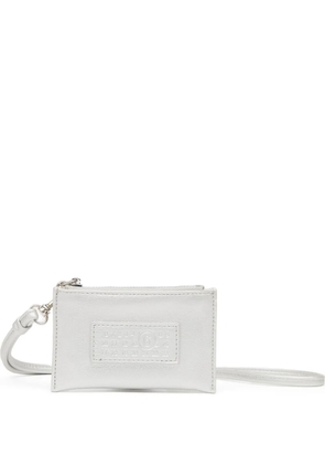 MM6 Maison Margiela numeric-logo zipped wallet - Silver