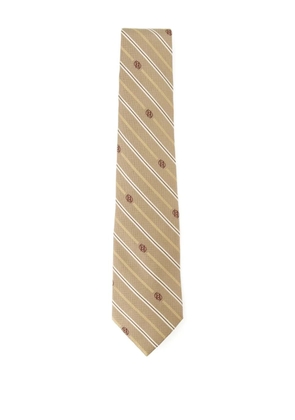 Drôle De Monsieur Rayure Monogramme striped tie - Neutrals