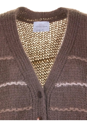 cinque striped cardigan - Brown