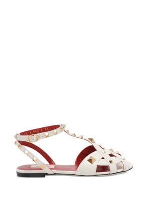 Valentino Garavani Studdy buckle leather sandals - White