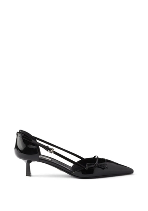 Prada open-side patent-leather heeled pumps - Black