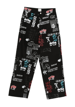 Arte Antwerp graphic-print jeans - Black