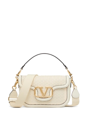 Valentino Garavani Alltime woven leather shoulder bag - Neutrals