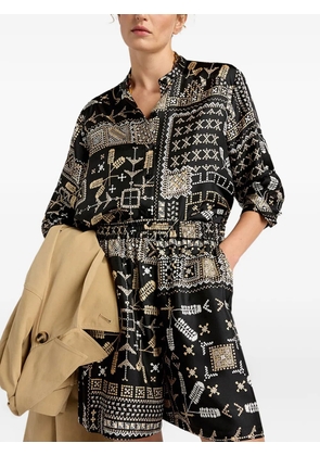 Momoni printed silk twill shorts - Black