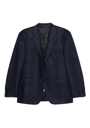 Canali checked single-breasted blazer - Blue