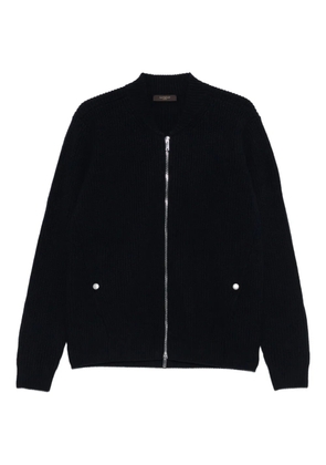 Zanone zip-up knitted jacket - Blue